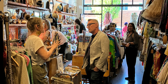 Councilor Dan Ryan visiting Hound & Hare Vintage on N Leavitt Avenue in St. Johns.