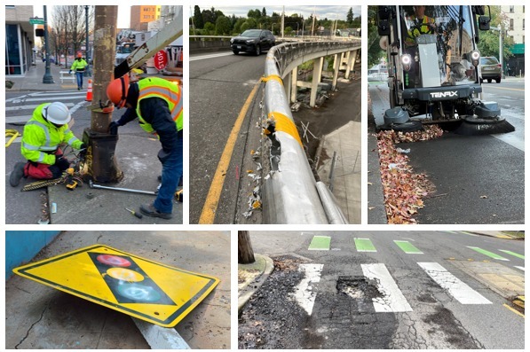 Montage of transportation work for funding discussion meetings