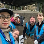 Community clean-up show people with buckets