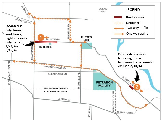 Project construction traffic impacts on Lusted Road. See current traffic impacts section of newsletter for description.