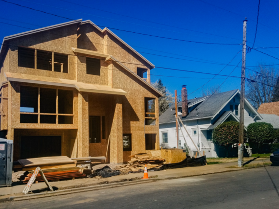 Single-family home under construction