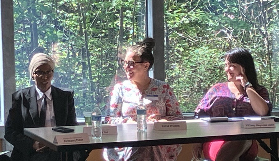 From left: Washington County Commissioner Nafisa Fai, Oregon City School District Chair Katie Wilson, and Councilor Koyama Lane