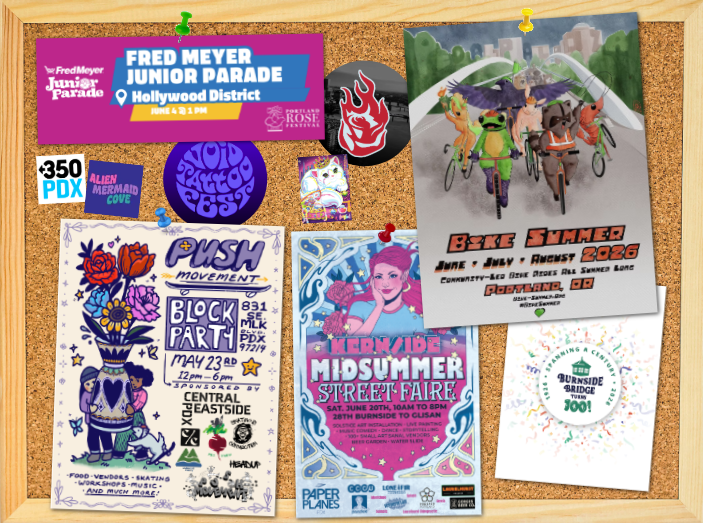 image of bulletin board featuring flyers