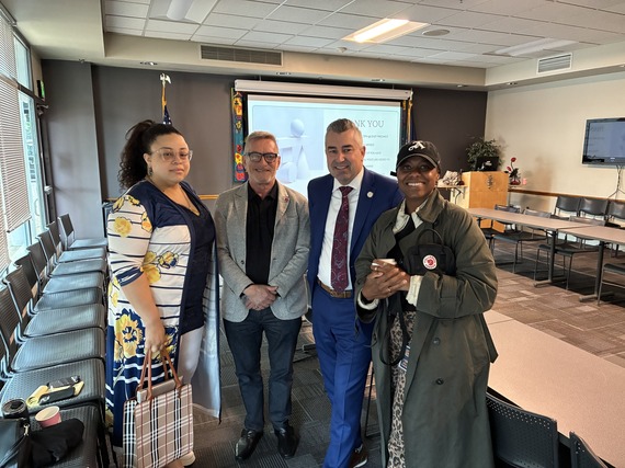 Councilor Ryan, DA Vasquez, and several attendees of the May 15 Community Peace Collaborative meeting