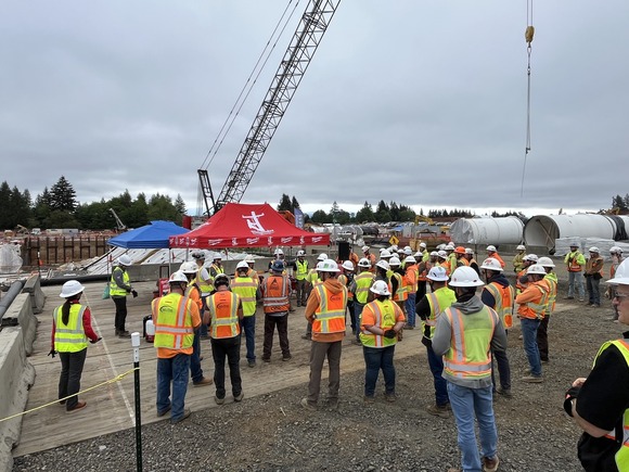 Bull Run Filtration construction crews gathered for safety training.