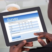 Survey being taken on a tablet