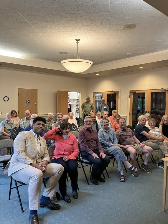 Councilor Ryan (center) at a recent Alameda Neighborhood Association meeting.
