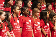 Arts - Children wearing red HeART of Portland shirts and smiling