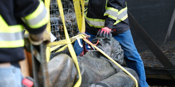 ARTS - Abraham Lincoln Monument being moved after toppled in 2020.