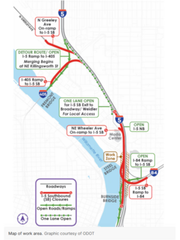 ODOT graphic I5 Rose Quarter Construction Map