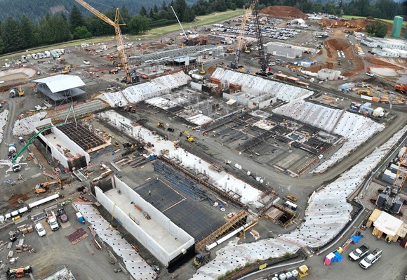 Filtration facility construction site in July 2026. 