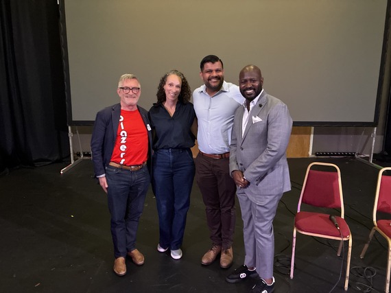 City Administrator Lee and District 2 Councilors at the recent Moda Town Hall.