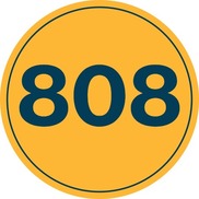 Yellow circle with the number 808 in the middle for data spotlight
