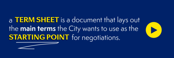a term sheet lays out the main terms and is the starting place
