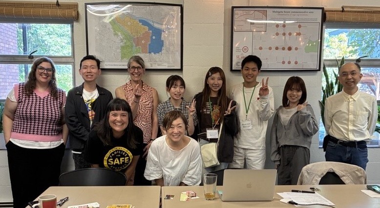 Councilor Koyama Lane with group including college students and professors from Tohoku University, Ritsumeikan University, and PSU