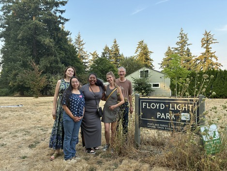 Councilor Avalos and neighbors at Floyd Light Park