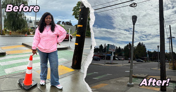 before and after street light