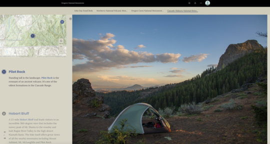 Oregon's National Monuments Exhibit - Cascade Siskiyou picture and map