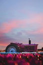 tractor with sunset in background