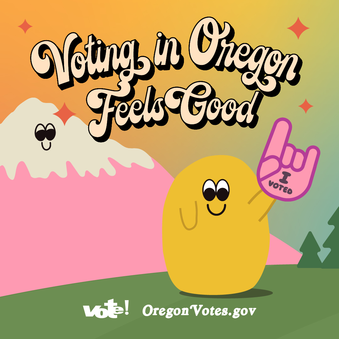 Voting in Oregon Feels Good, says Blobby