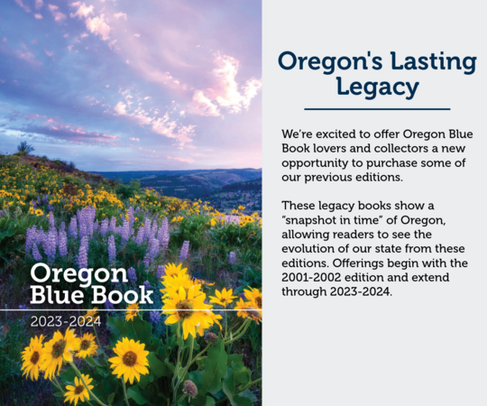 Oregon Blue Book Legacy Cover, 2023-2024