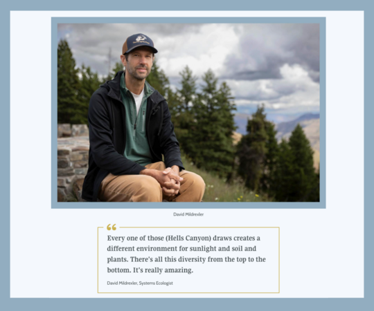 Hear from David Mildrexler, a local area systems ecologist.