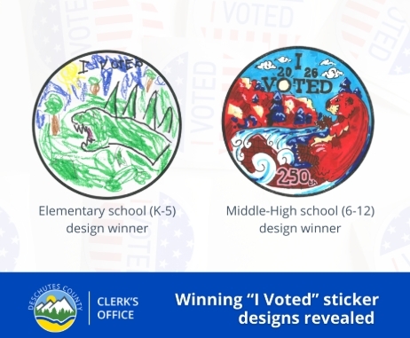 Deschutes County 2026 “I Voted” Sticker Contest Winners