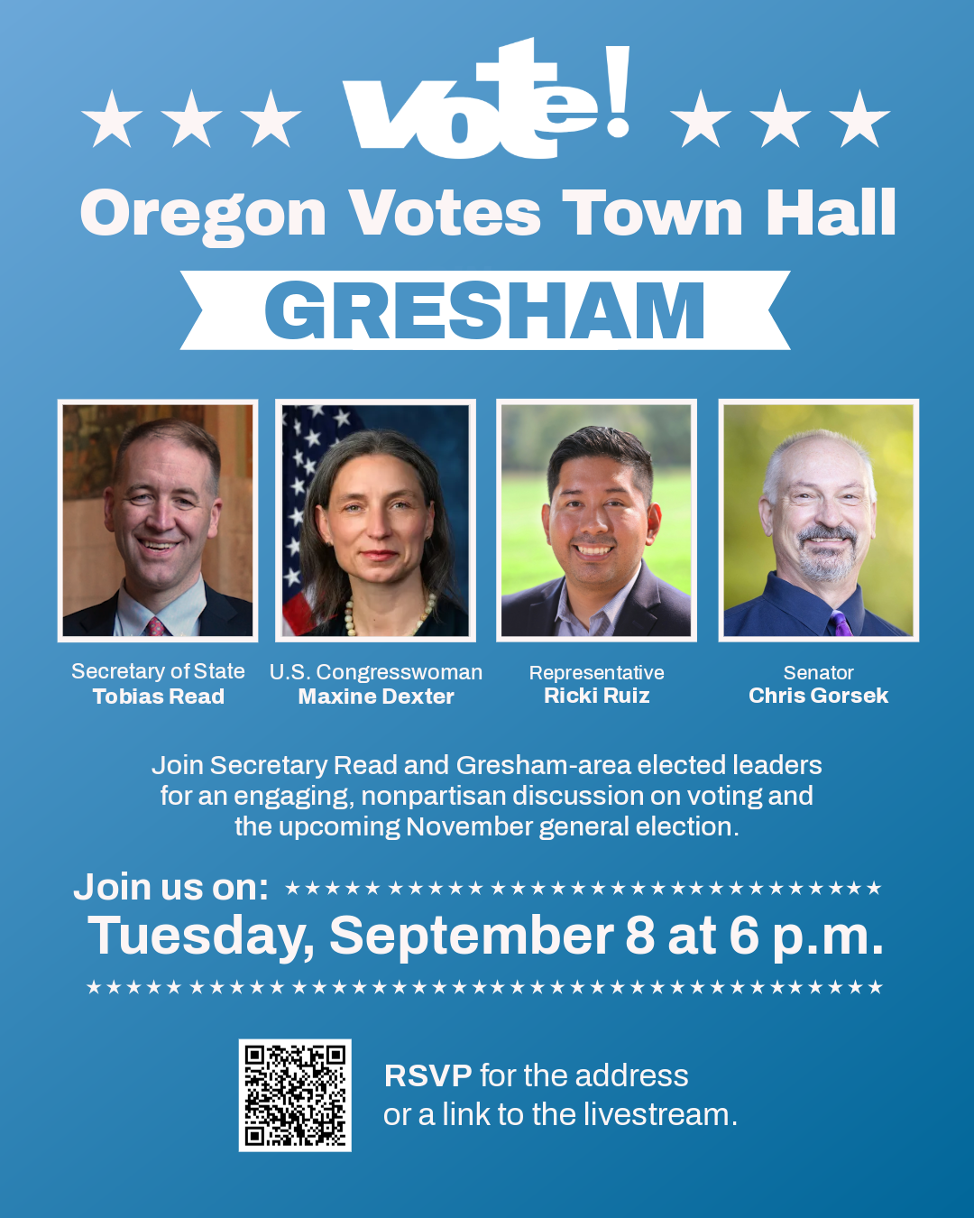 Gresham Town Hall Sept 8
