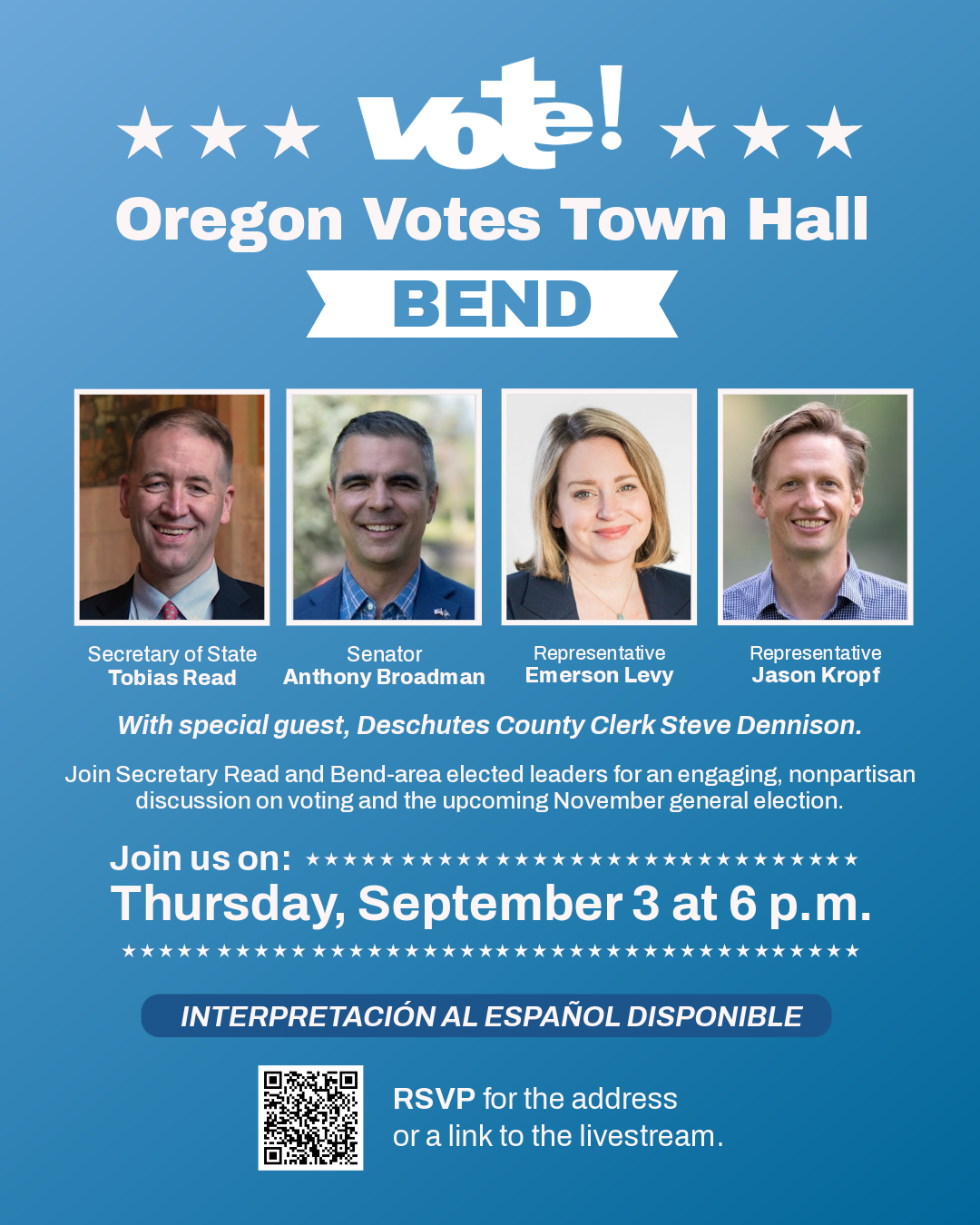 Bend Oregon Town Hall SEPT 3
