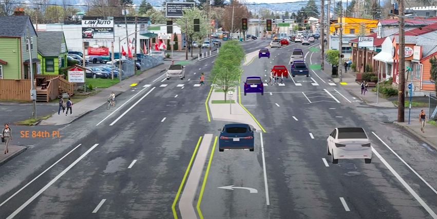 A rendering of the safety improvements coming to Division Street
