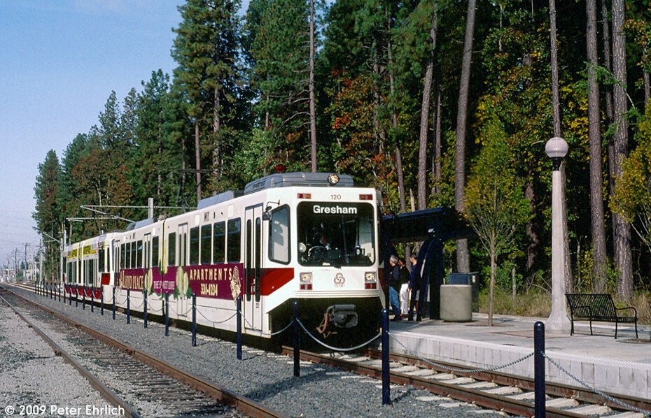 A photo of a MAX train in the 1980s