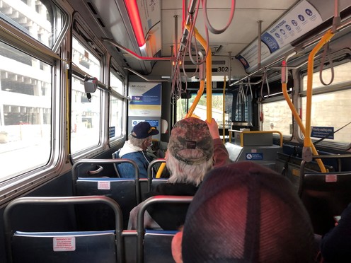 VA Hospital Line 8 bus COVID inside