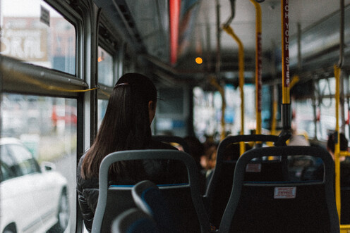 person on bus