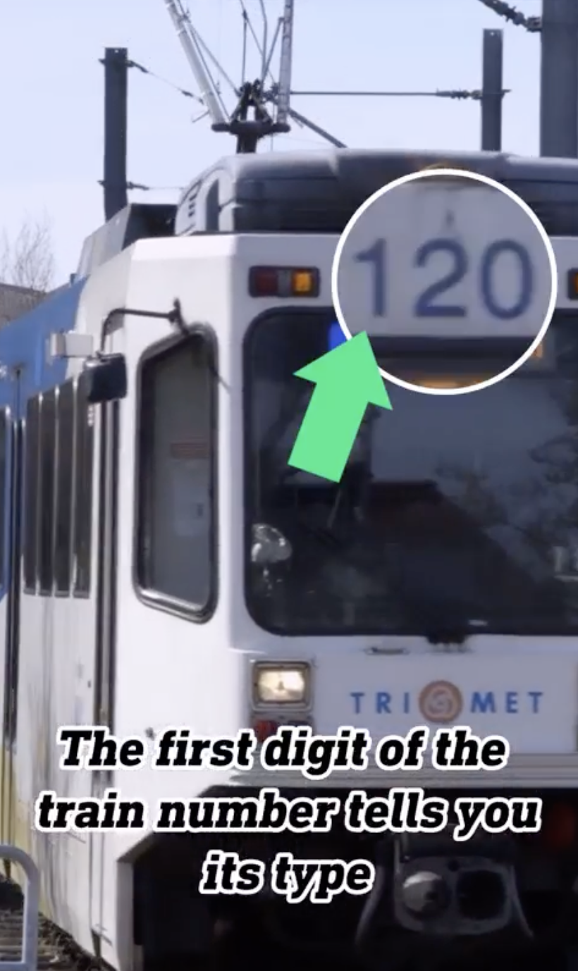MAX train with an arrow pointing at the train number