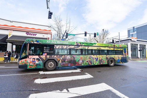 Women's History Month TriMet bus wrap