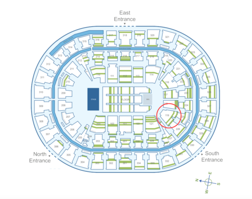 Seating chart for Moda Center