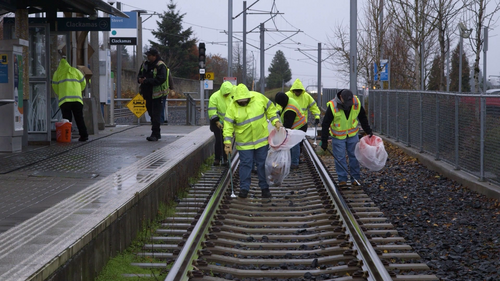 TriMet's Clean Team picking up litter