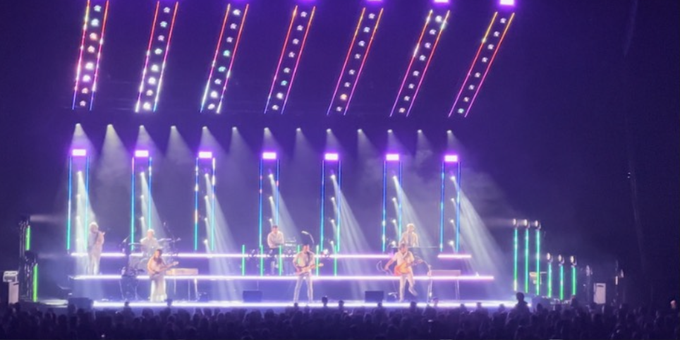 Band performing at Moda Center