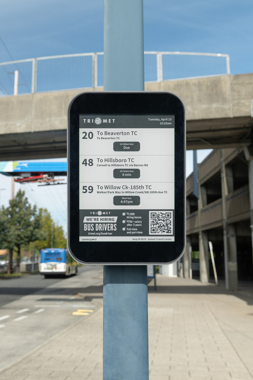 Digital eReader at Sunset Transit Center