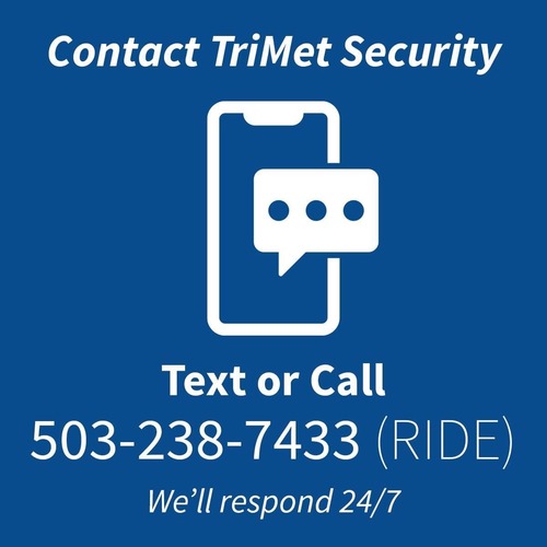 Information on how to contact TriMet security