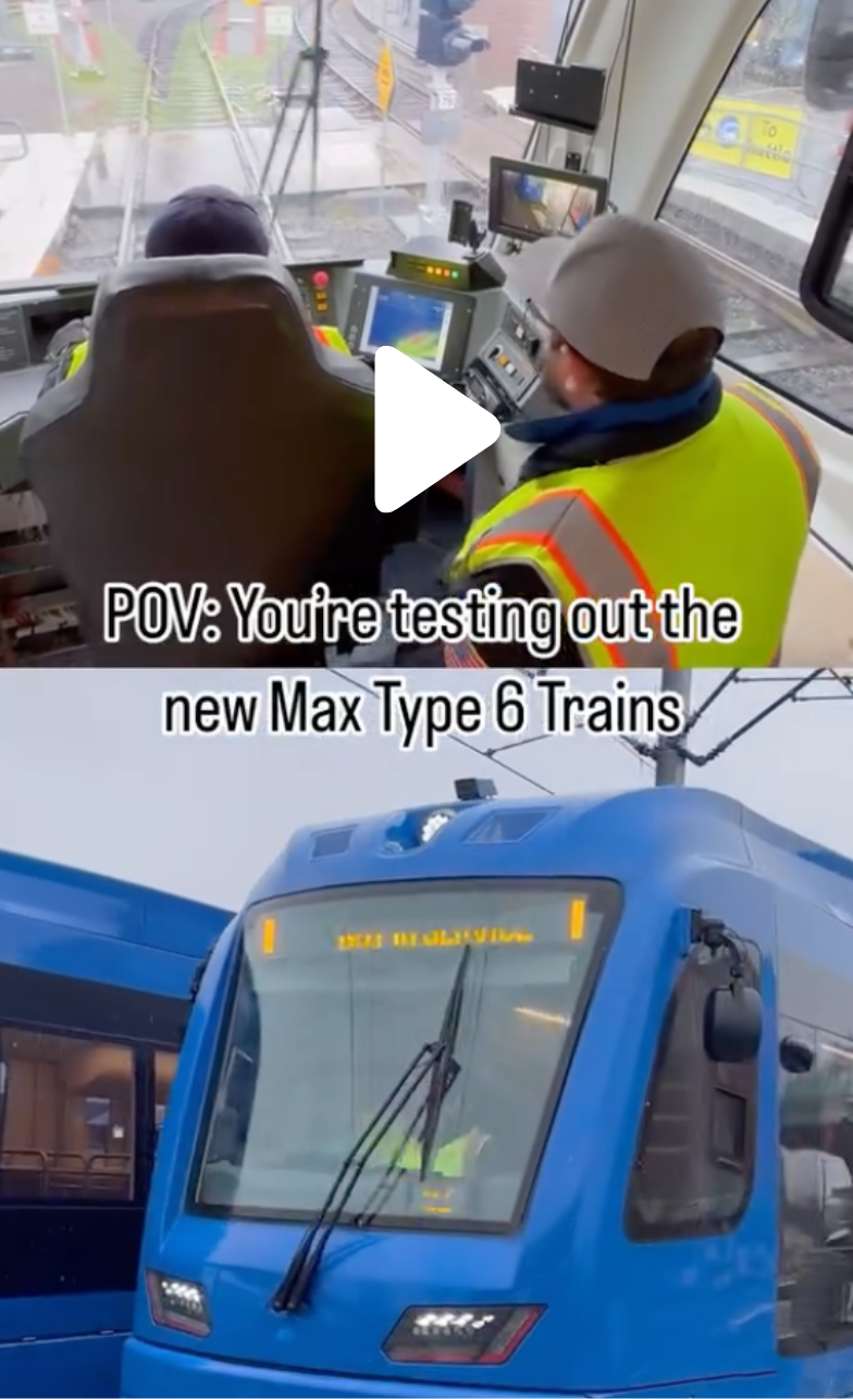 MAX operator and trainer inside the cab of a Type 6 train