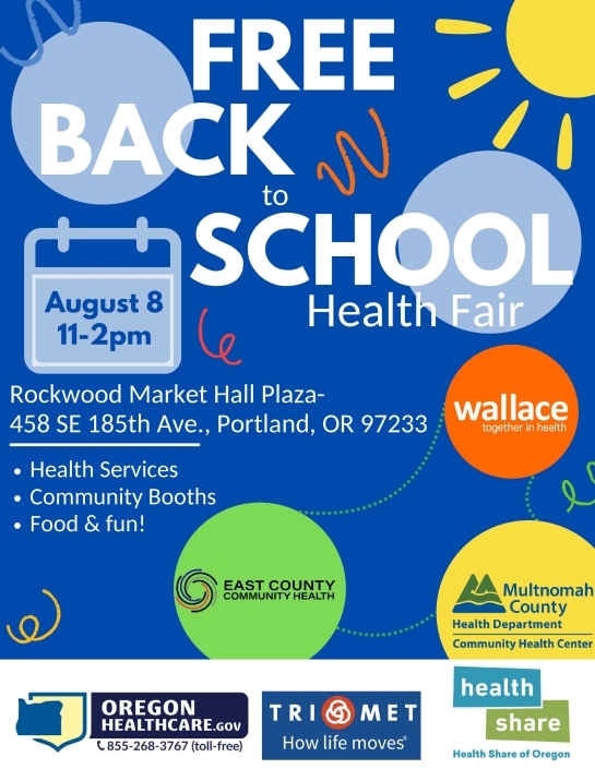 Flyer promoting a back to school event