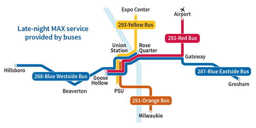 Late night bus map