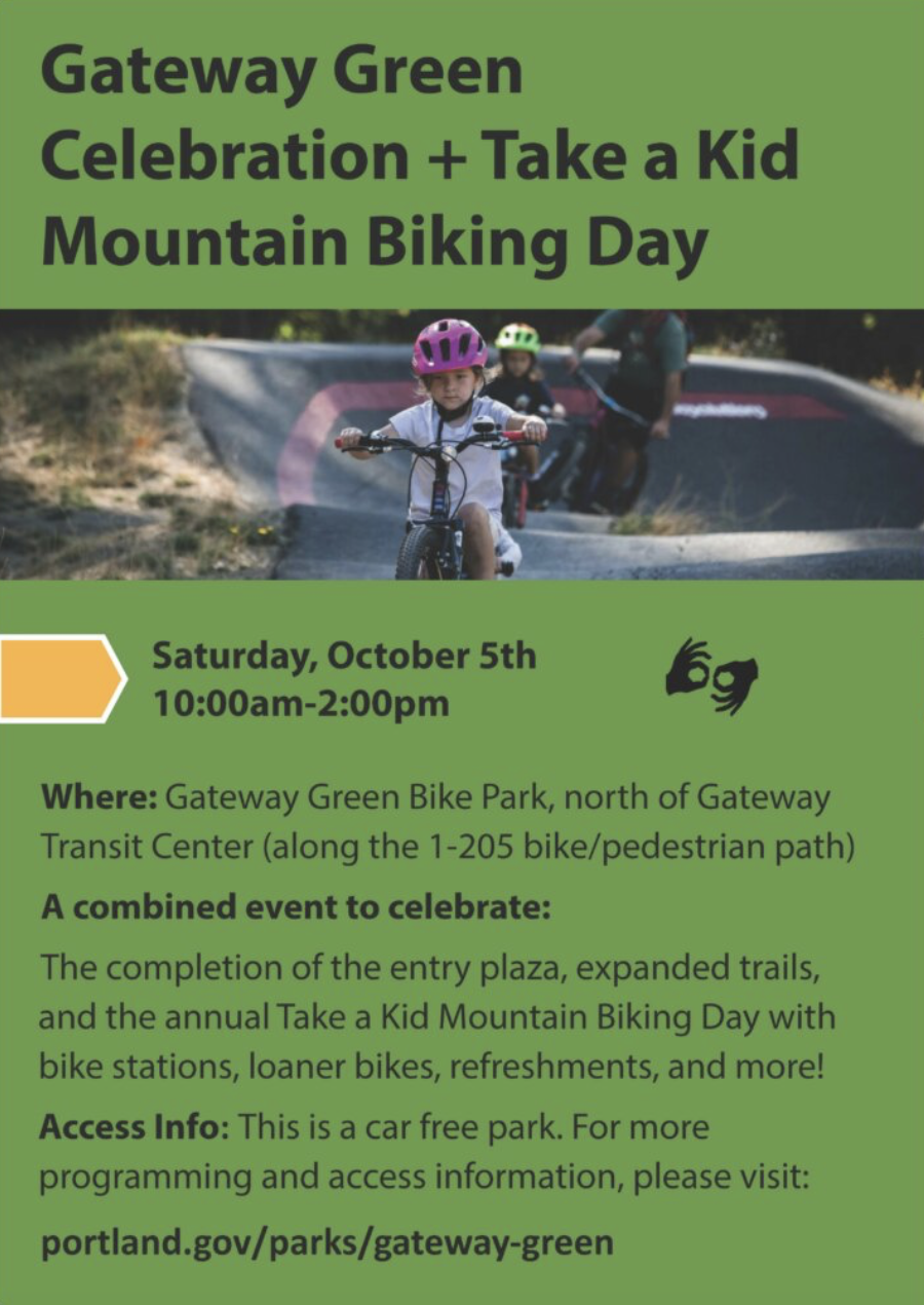 Flyer for Gateway Green event