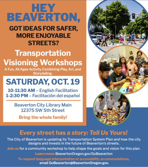 Beaverton Visioning Workshop flyer