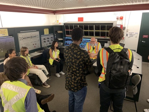 Interns at a TriMet facility