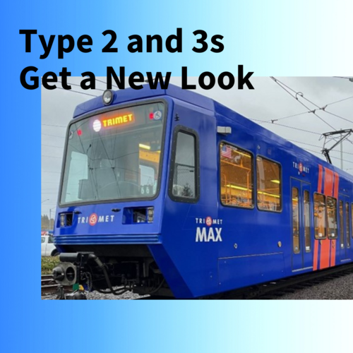 Type 2 train in blue and orange livery