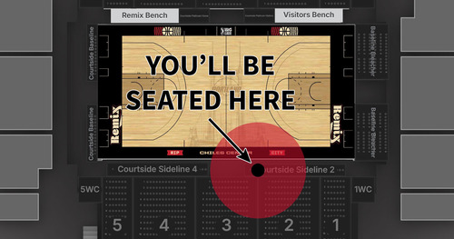 Courtside seating map