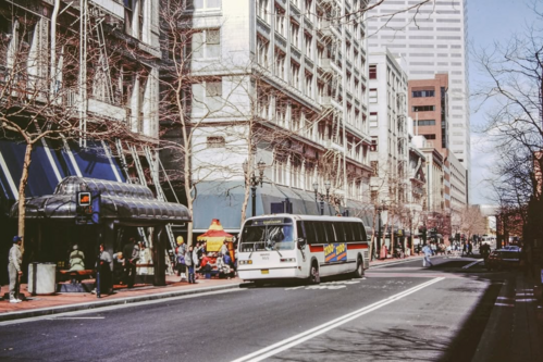TriMet bus at the Portland Transit Mall