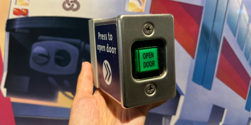 Button that says "open door" removed from a Type 1 train